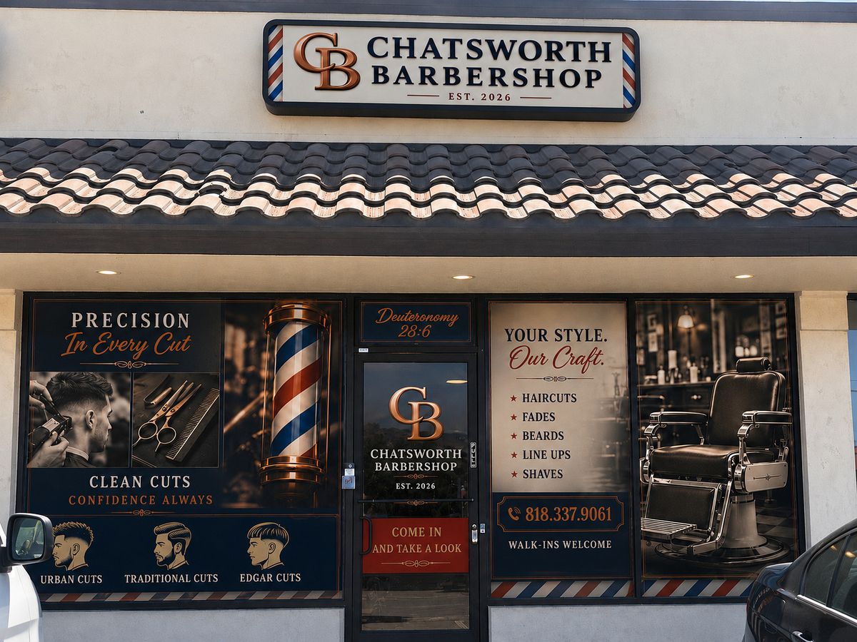 Inside Chatsworth Barbershop on De Soto Ave in Chatsworth, CA
